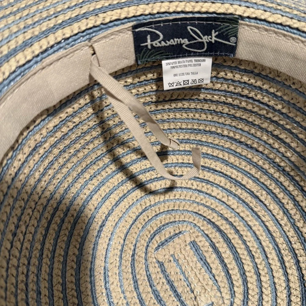 Panama Jack, NWT Blue and Tan Striped Sun Hat
